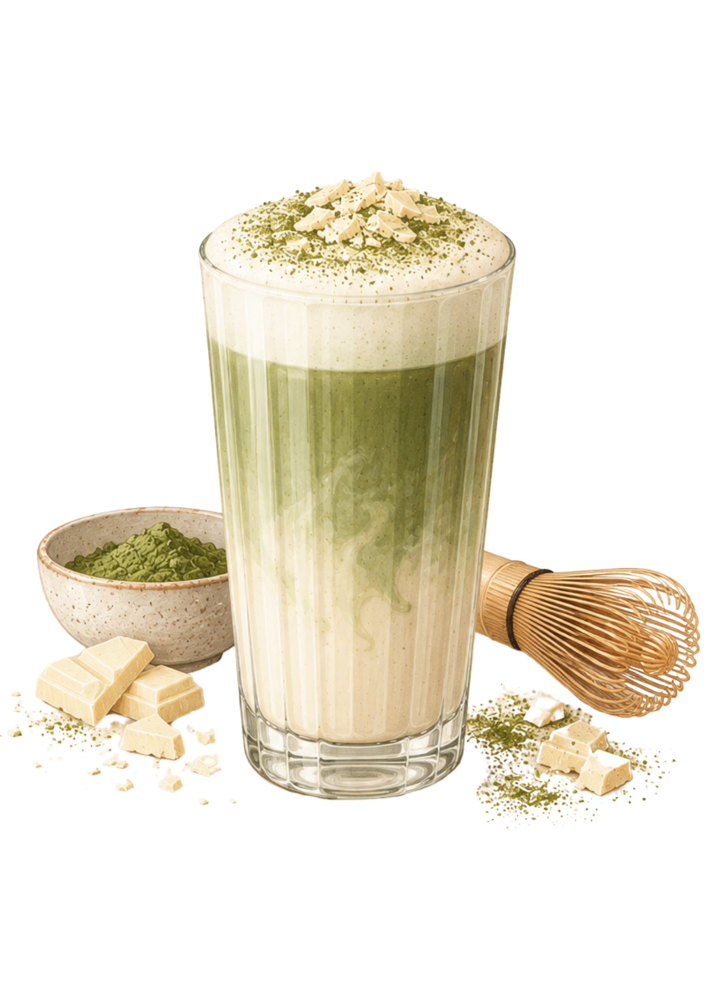matcha chocolat blanc boisson gourmande réconfortante hivernale