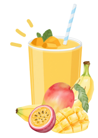 smoothie banane mangue et fruit de la passion noisettes et bergamote au pouliguen salon de thé brunch